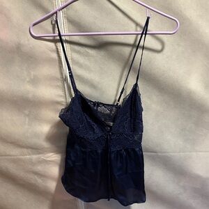 Victoria's Secret Navy Lace Satin Cami & shorts